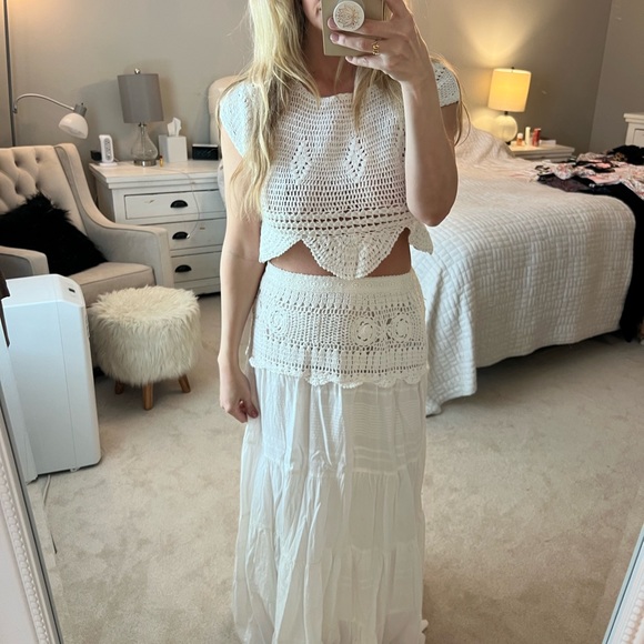 Free People White Crochet Maxi Skirt - Picture 4 of 4